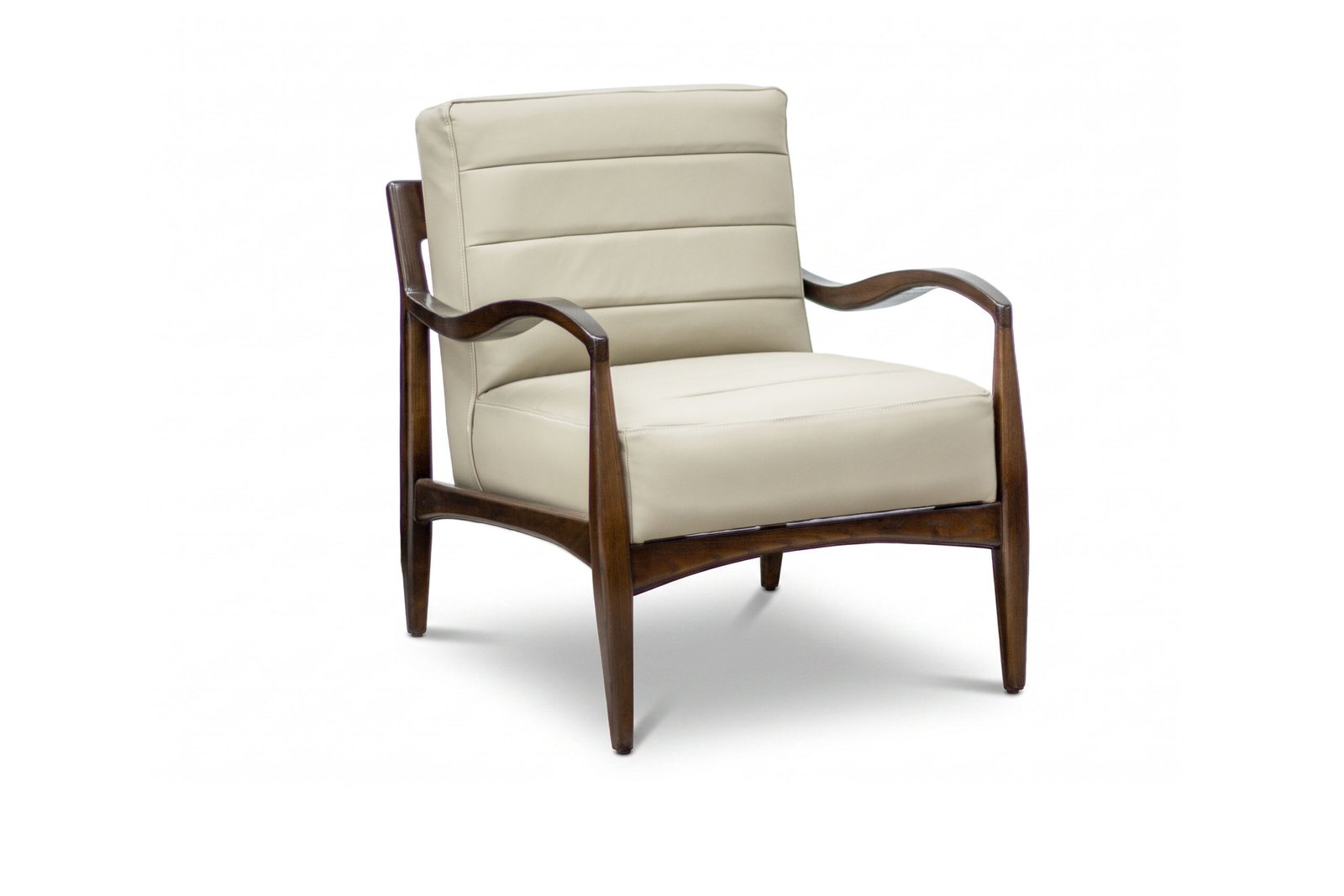 Sillón Gloria Taupe 100% Piel Genuina Madera Fresno - Imagen 2