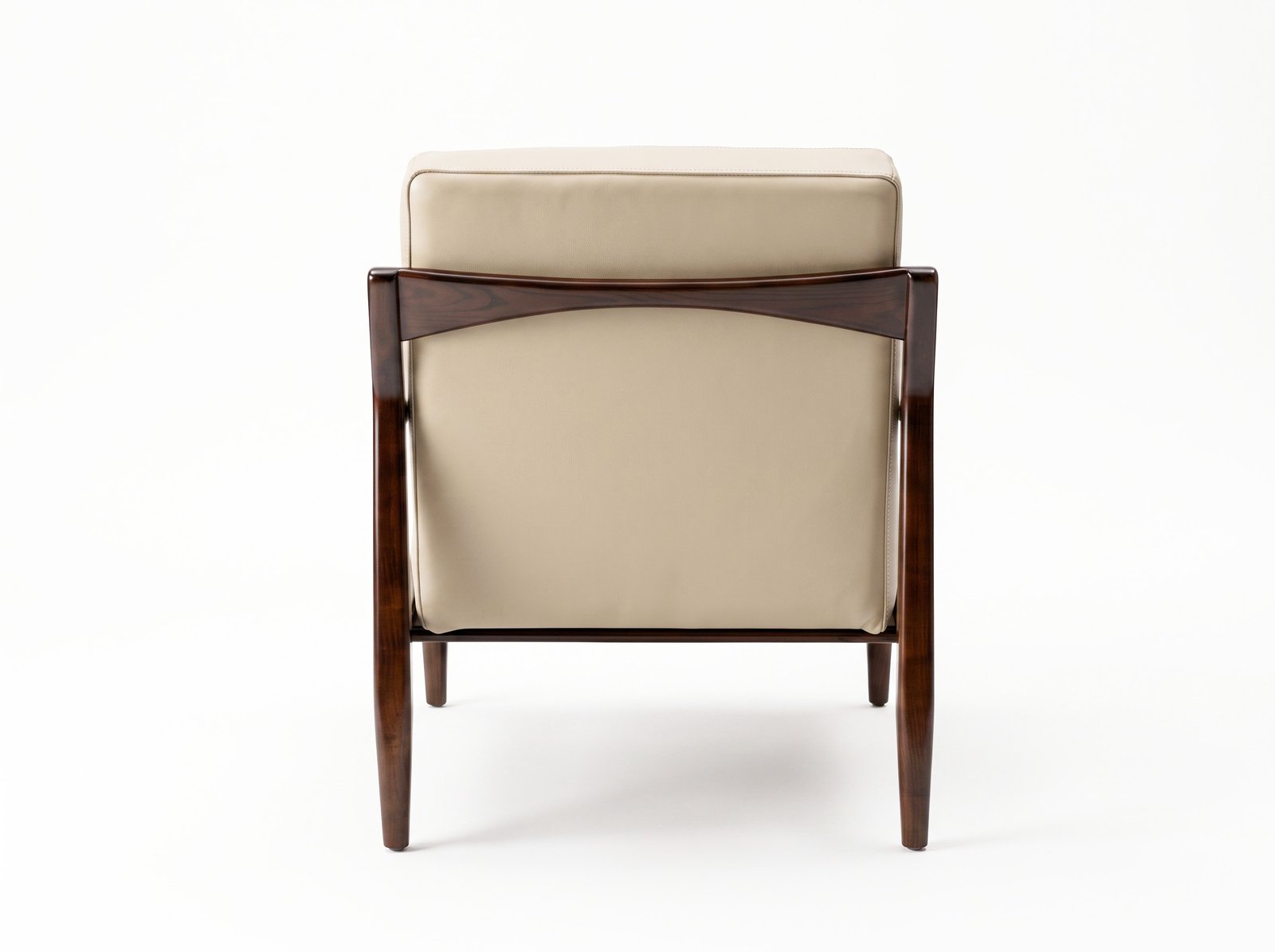 Sillón Gloria Taupe 100% Piel Genuina Madera Fresno - Imagen 4