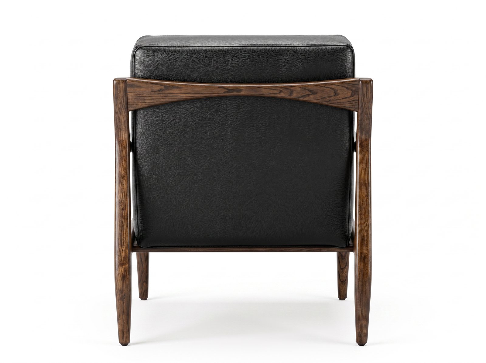 Sillón Gloria Negro 100% Piel Genuina Madera Fresno - Imagen 4