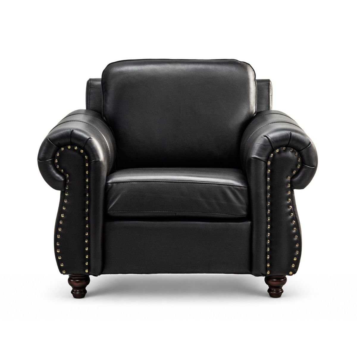 Sillón Lancaster Negro 100% Piel Genuina Anilina