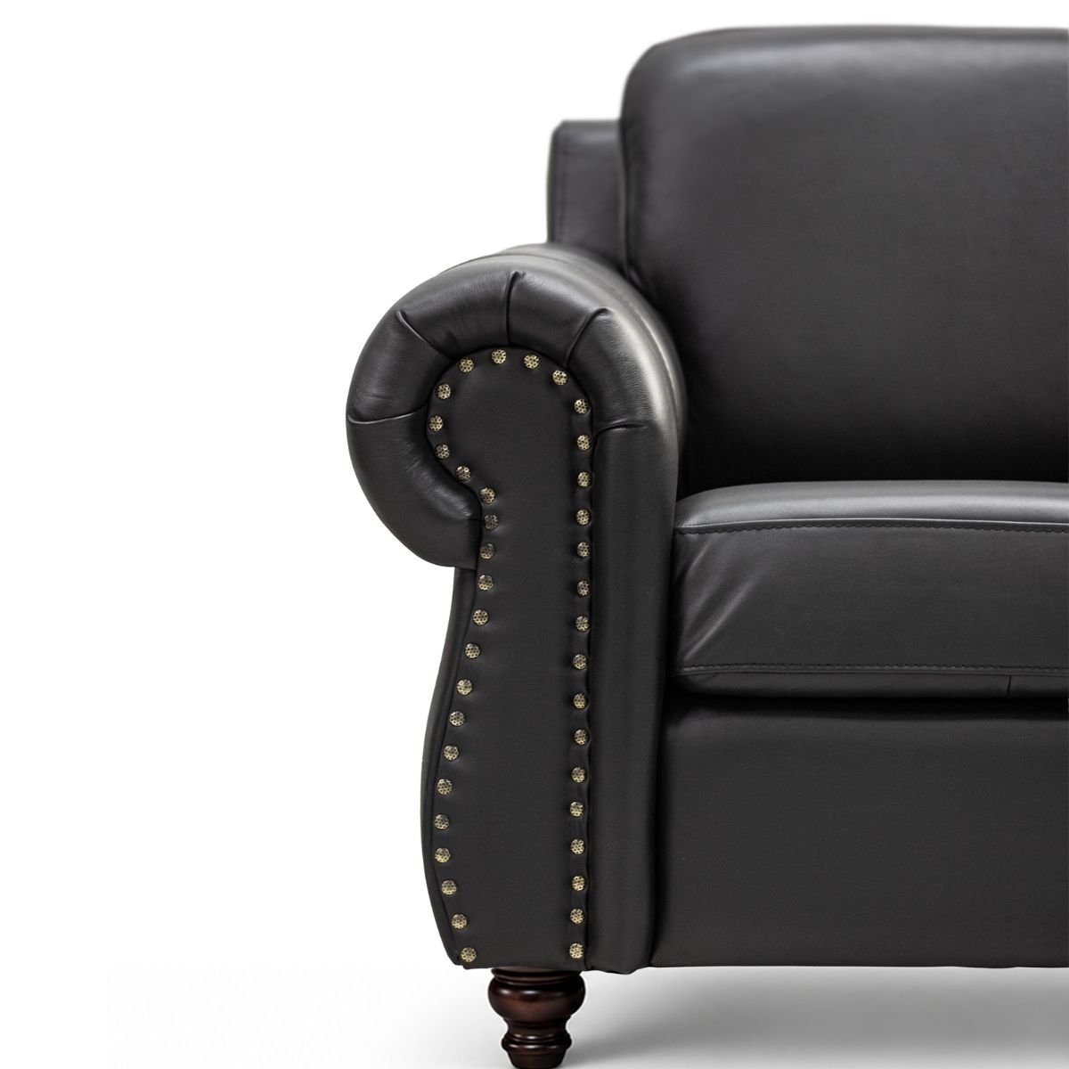 Sillón Lancaster Negro 100% Piel Genuina Anilina - Imagen 3