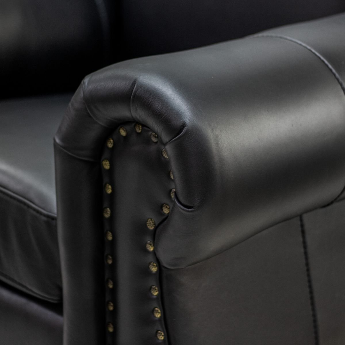 Sillón Lancaster Negro 100% Piel Genuina Anilina - Imagen 4