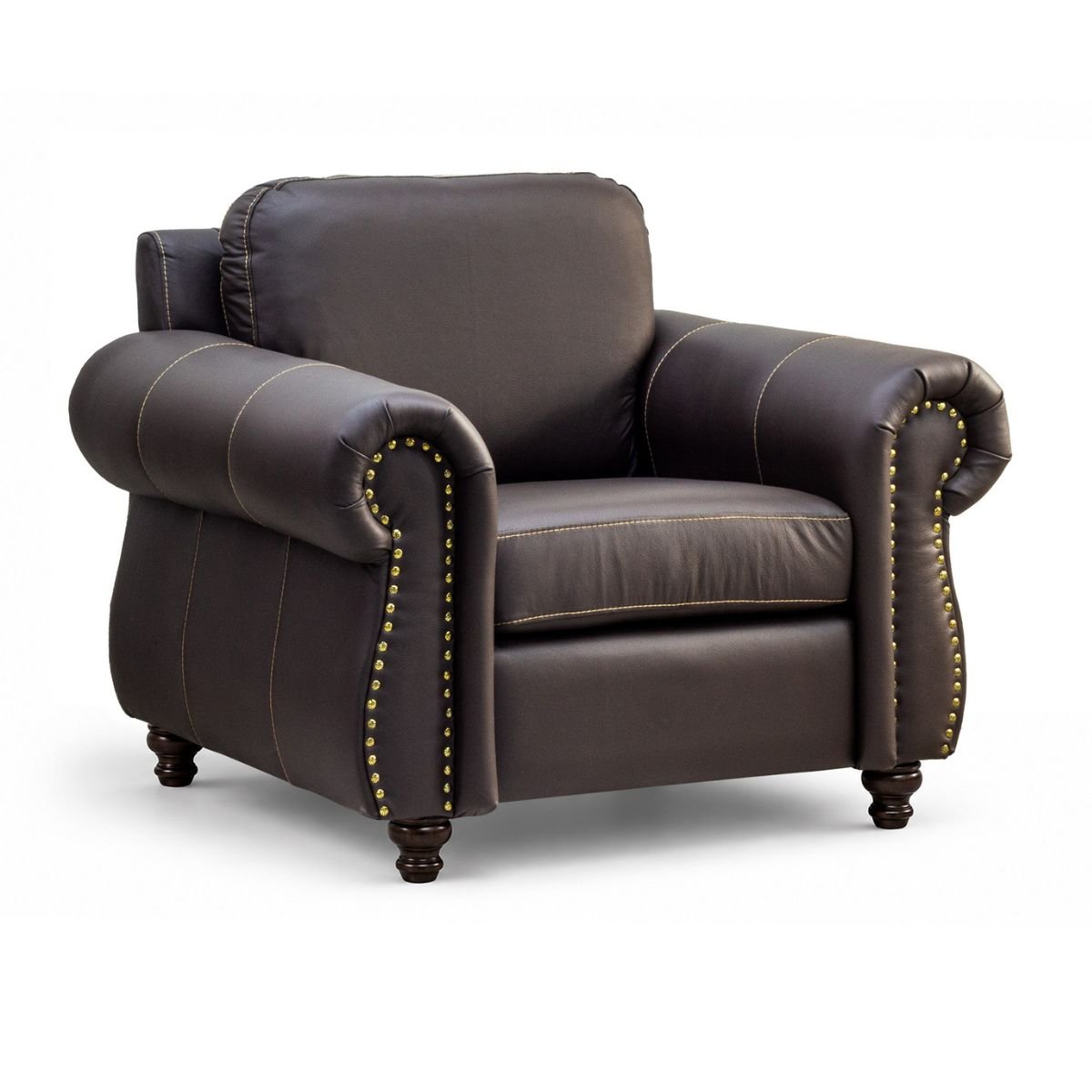 Sillón Lancaster Café Chocolate 100% Piel Genuina Anilina - Imagen 2
