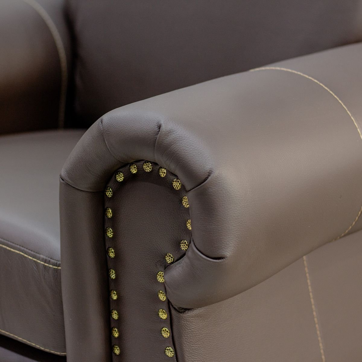 Sillón Lancaster Café Chocolate 100% Piel Genuina Anilina - Imagen 6