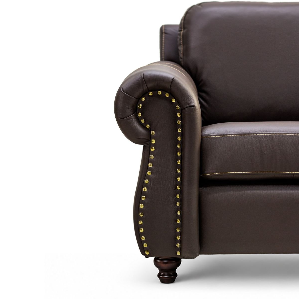 Sillón Lancaster Café Chocolate 100% Piel Genuina Anilina - Imagen 5